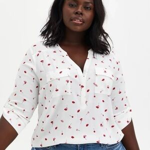 Torrid Harper Tab Sleeve Novelty Lips & Lollipops Pullover Top Women’s 3